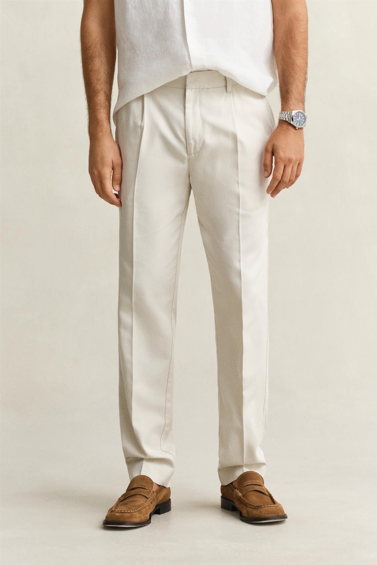 Slim Smart Cot/lyocell Pants Sand