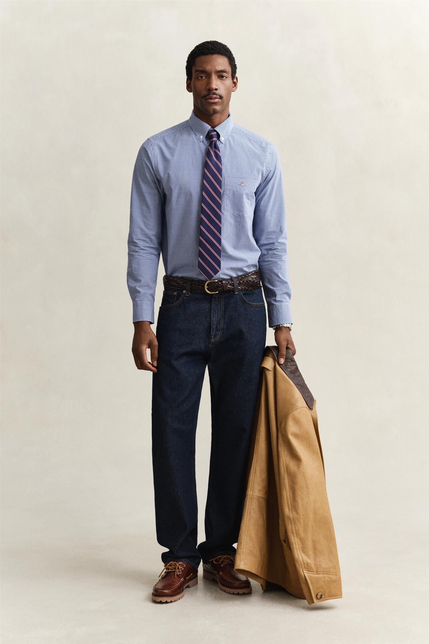 Reg Classic Poplin Gingham Shirt College Blue