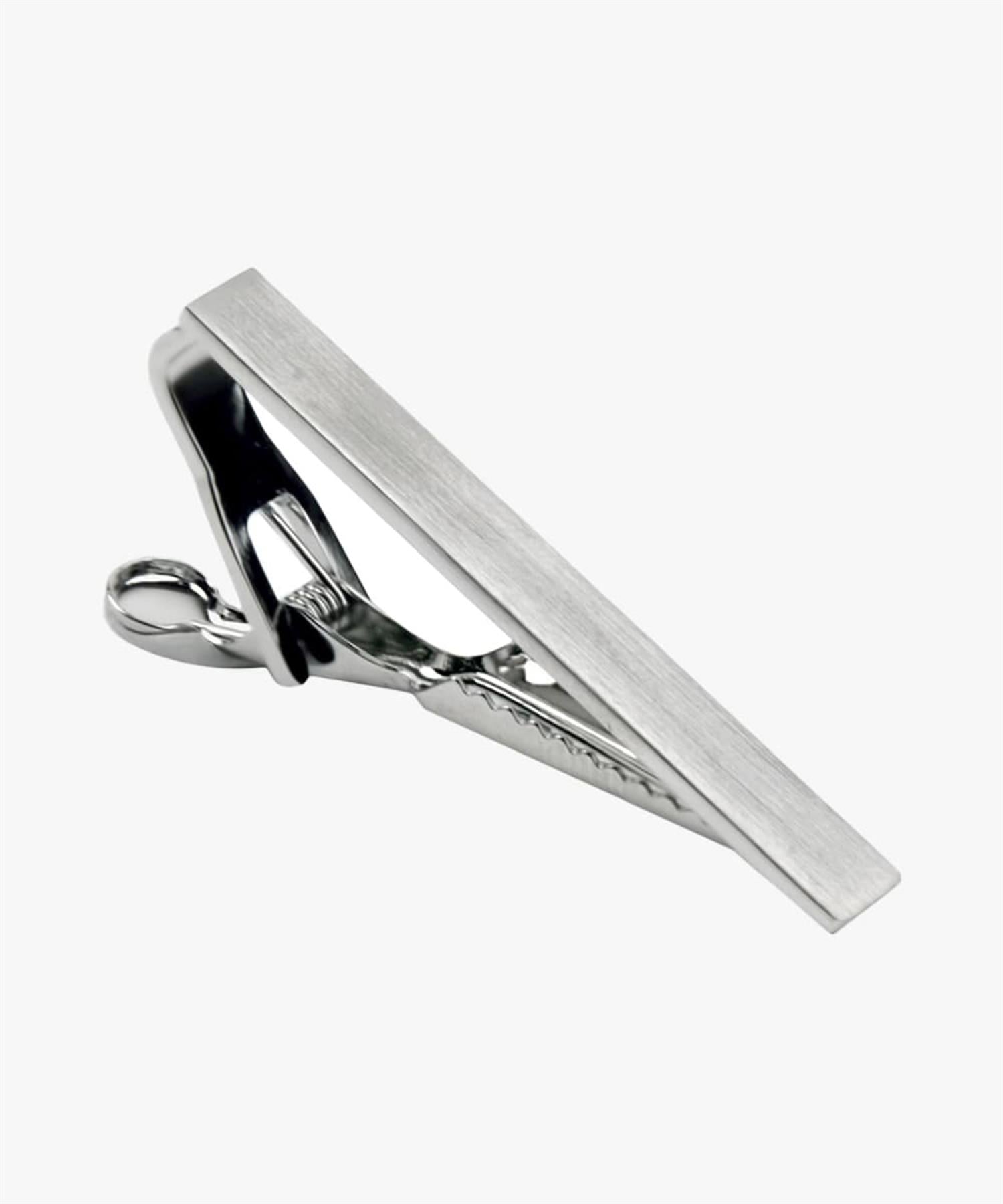 Tie clip Brushed Silver