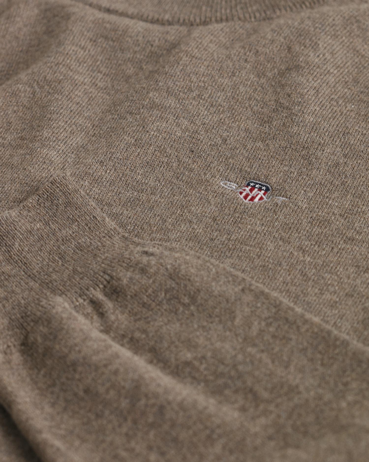 Ctn/wo C-Neck Dk Hazelnut Melange