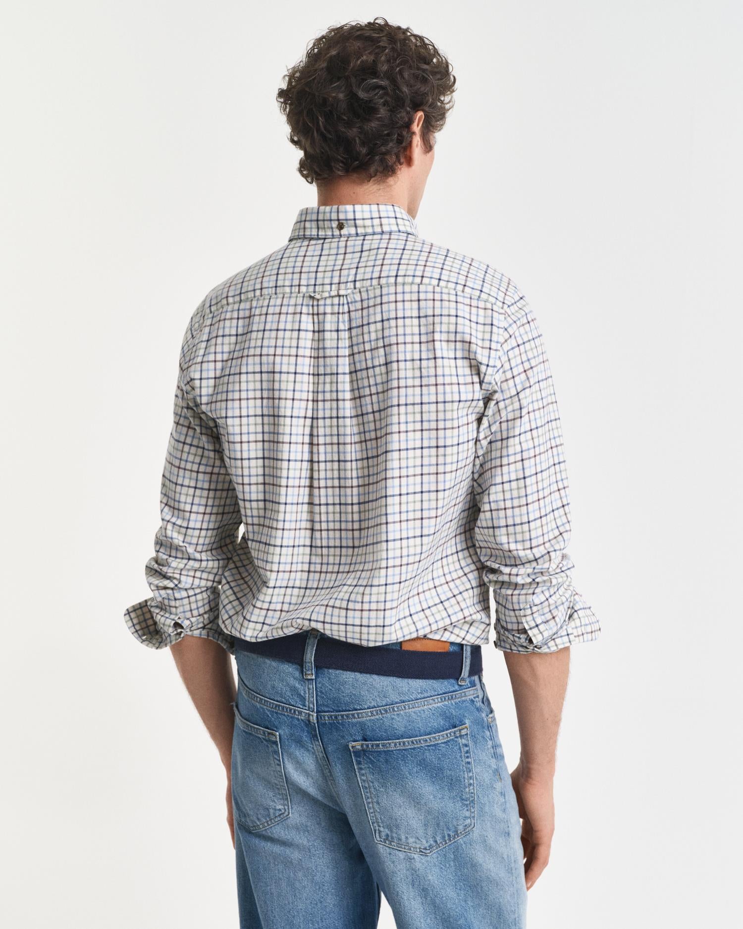 Reg Twill Check Shirt Clear Sky