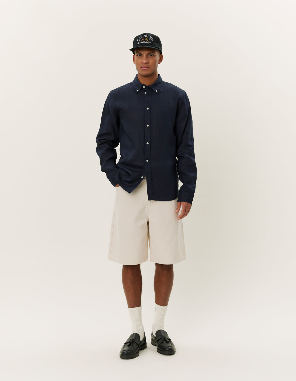 Kristian Linen BD Shirt Dark Navy