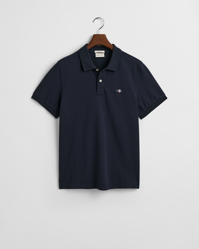 Reg Shield Ss Pique Polo Evening Blue