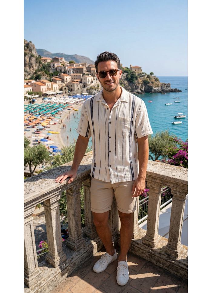 Marcedo shirt ss White Stripe