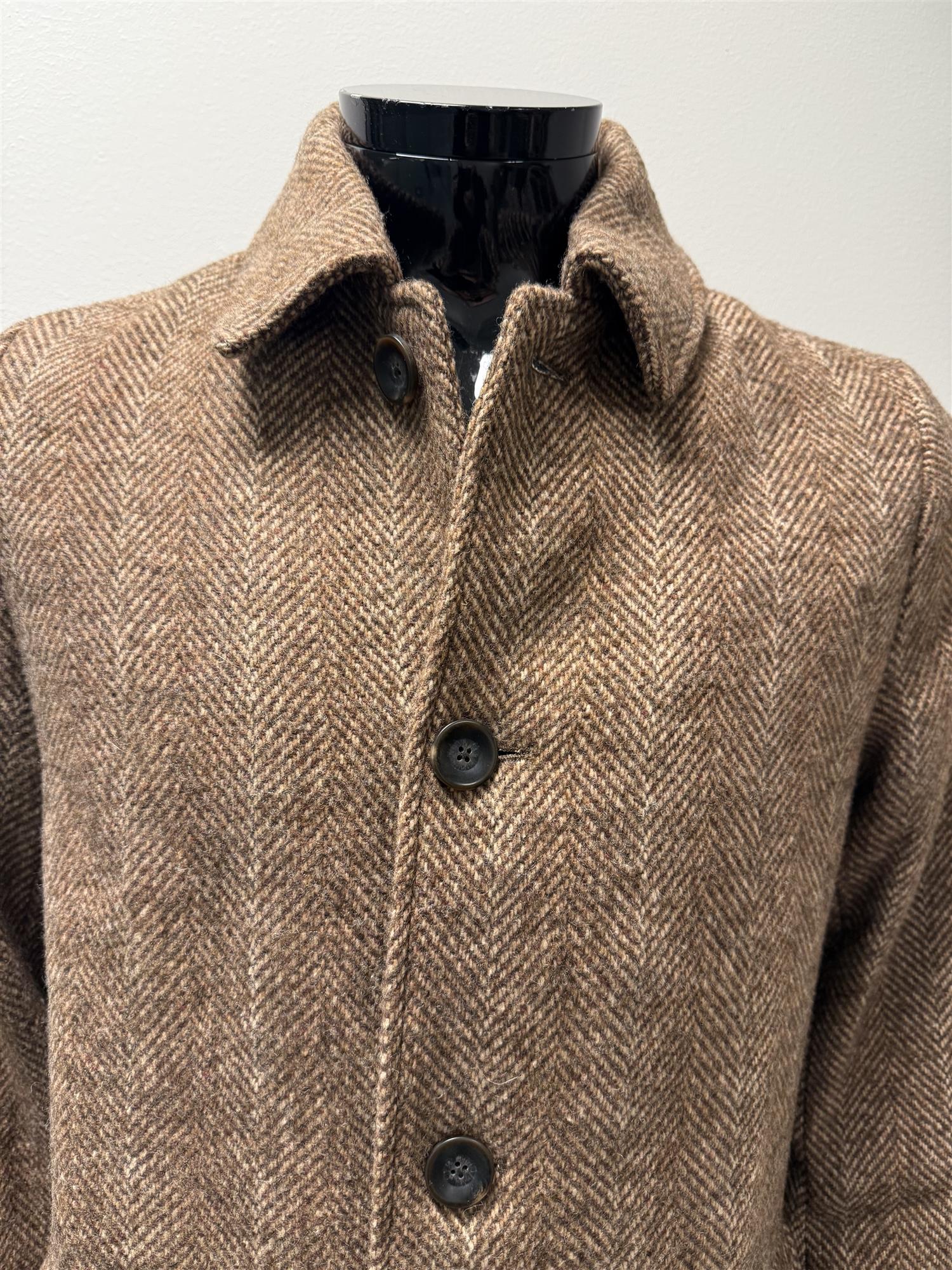 Maximillian Herringbone Will Coat Camel