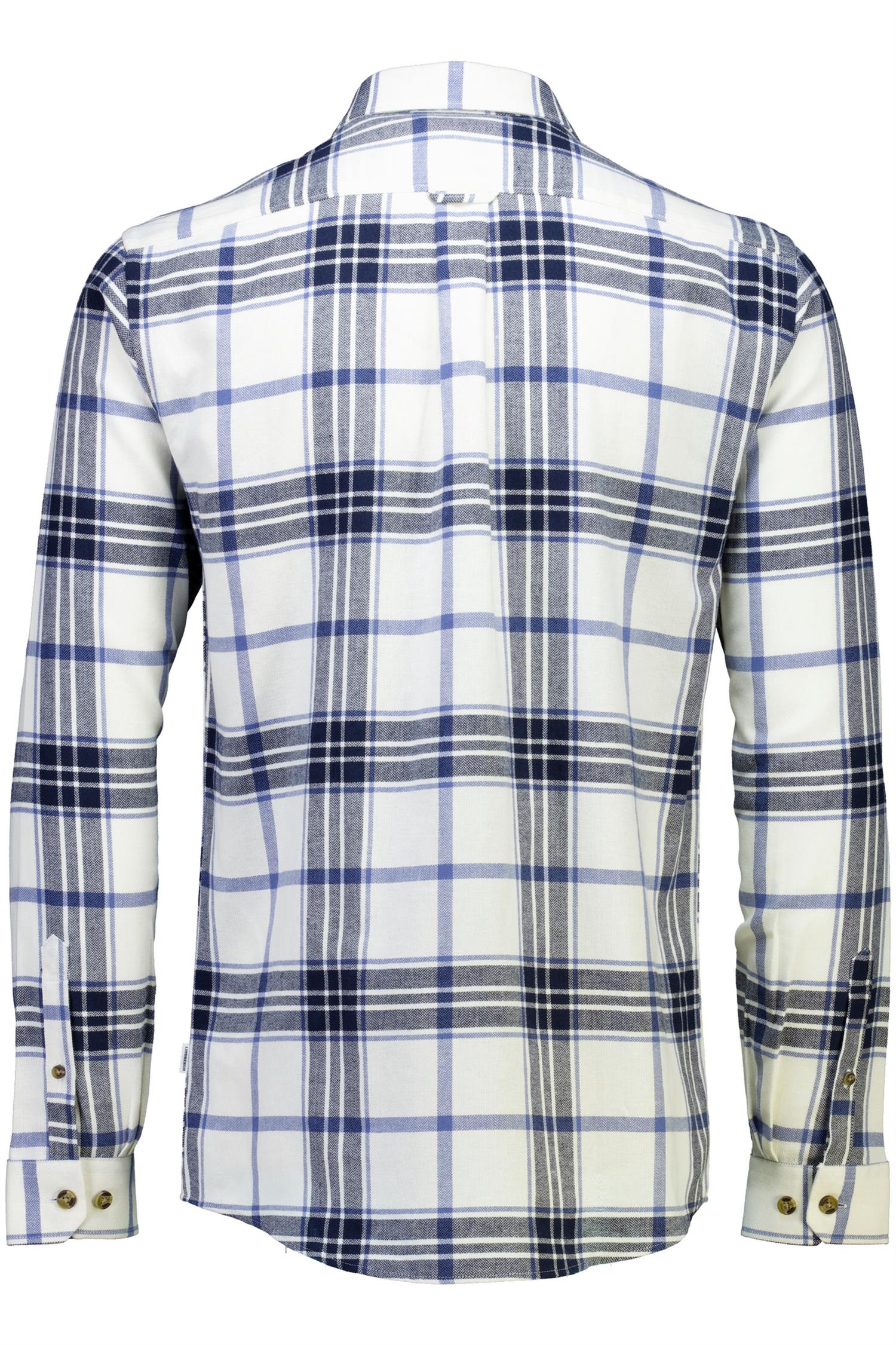 Checked twill shirt L/S Off White
