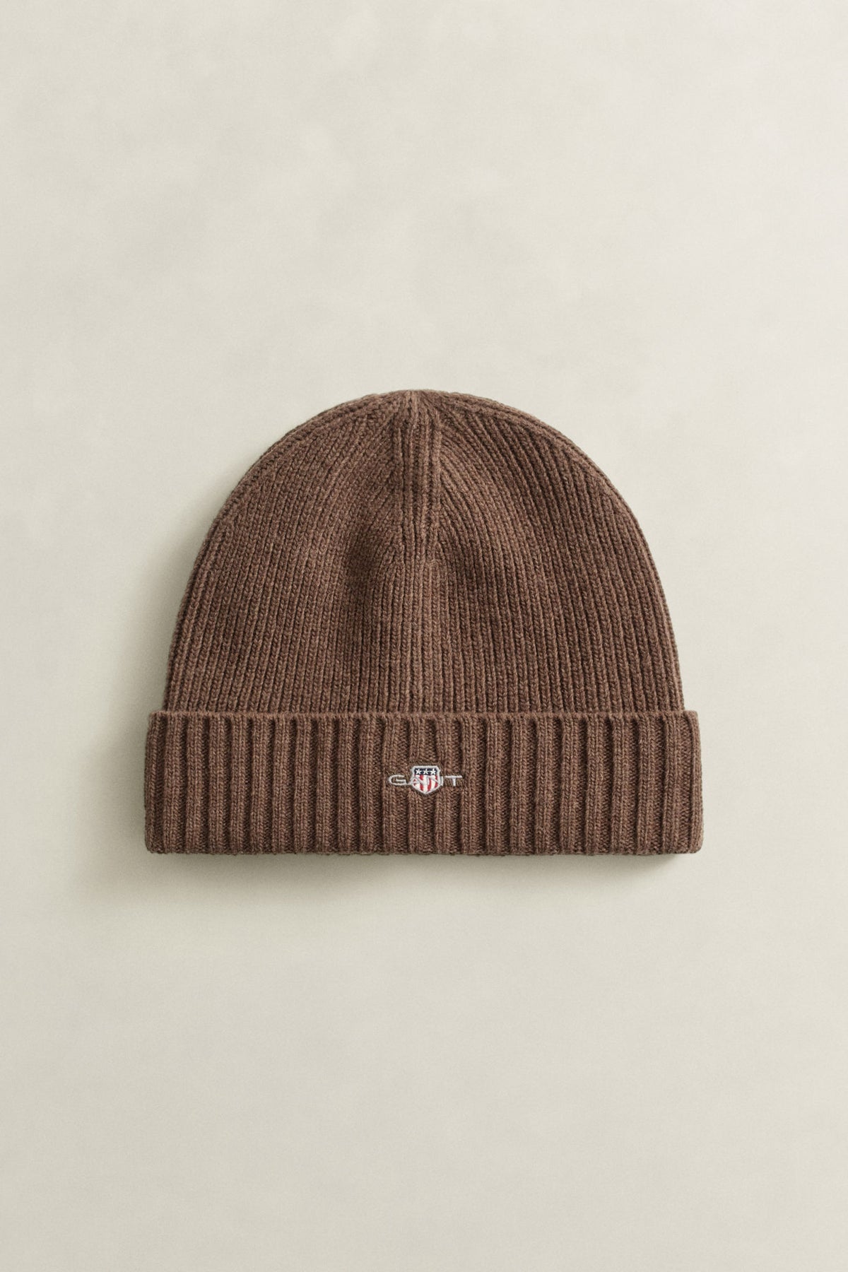 Unisex. Shield Wool Beanie Shadow Brown