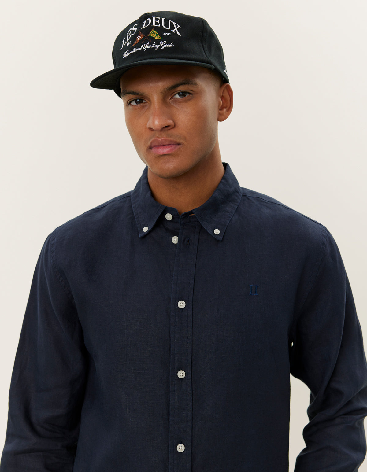 Kristian Linen B.D. Shirt Dark Navy
