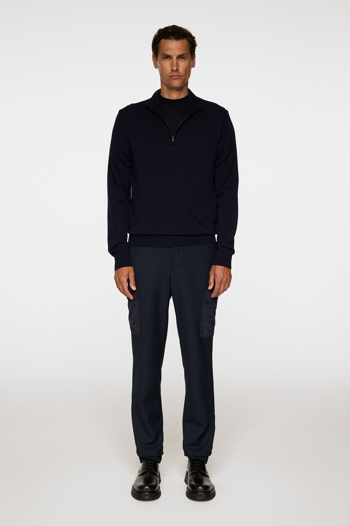 Kiyan merino quarter zip Navy