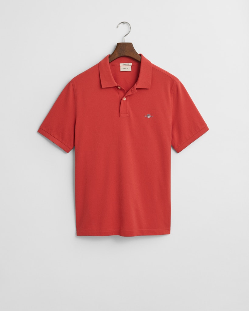 REG SHIELD SS PIQUE POLO Brick Red