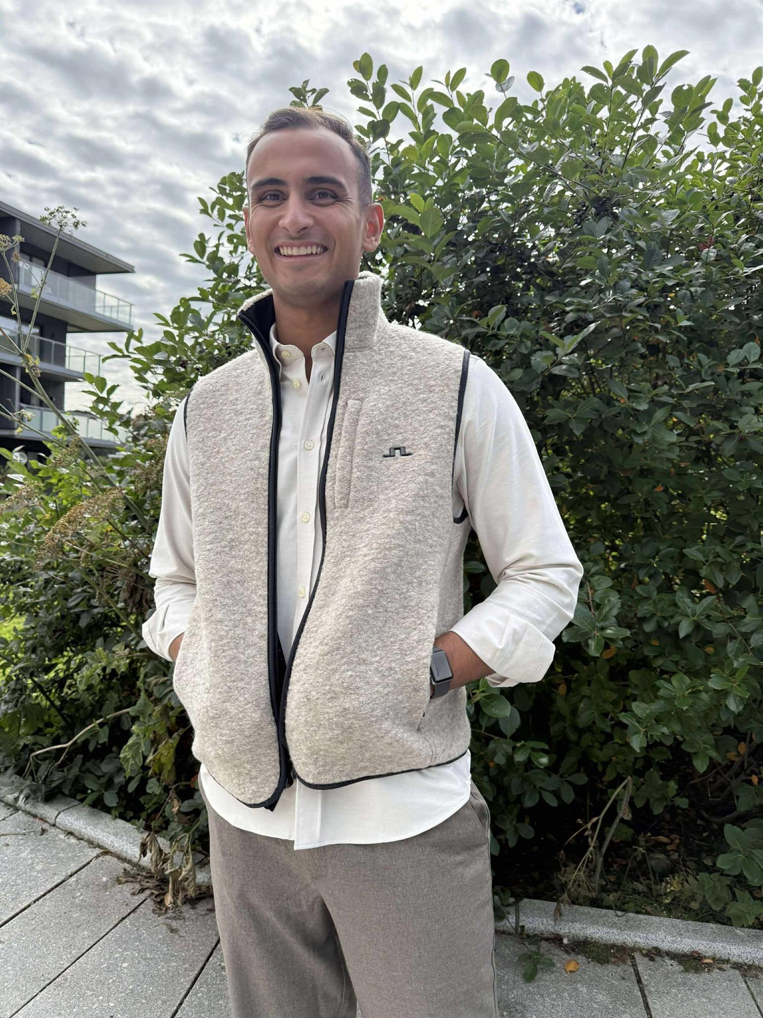 Duncan Wool Fleece Vest Beige