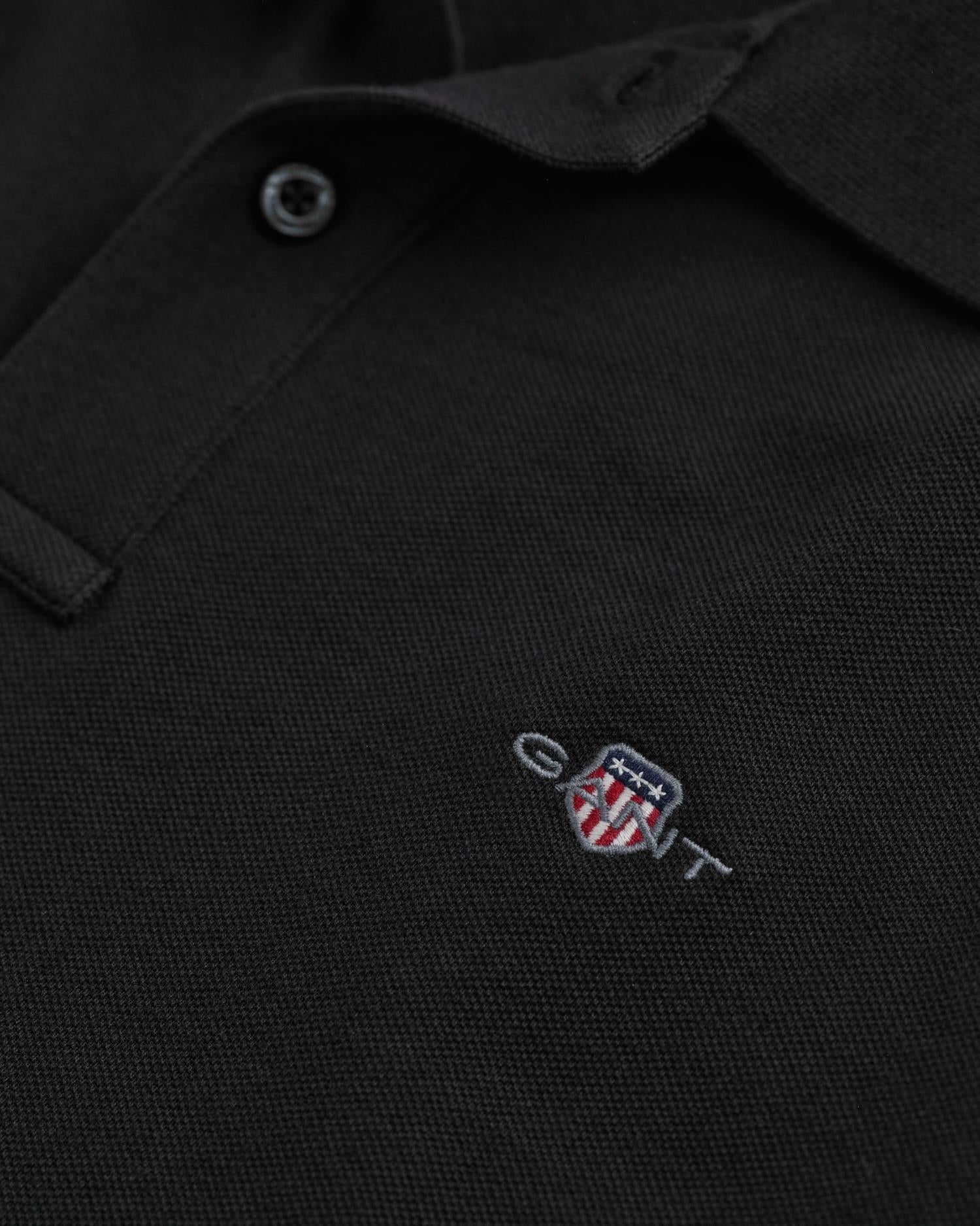 Reg Shield Ss Pique Polo Black