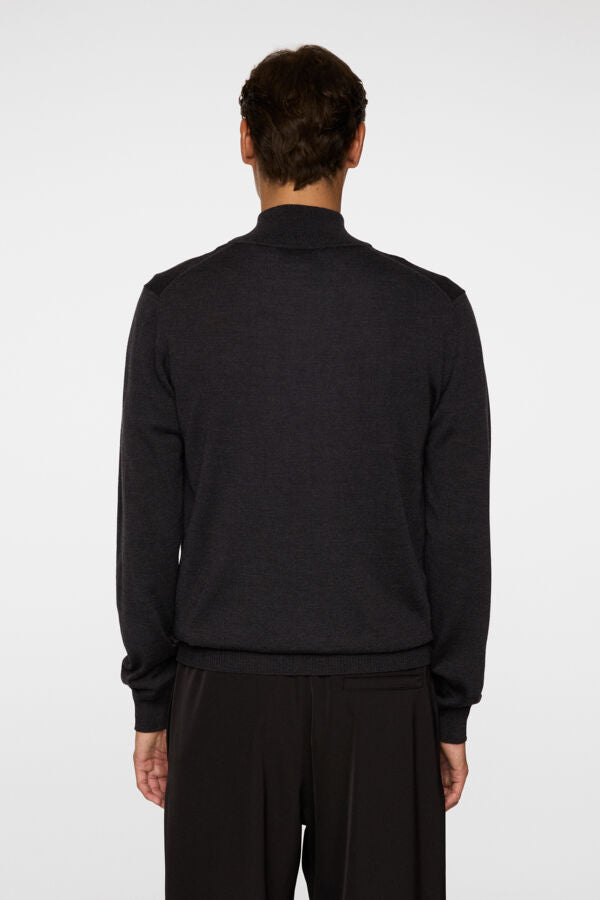 Kiyan Merino Quarter Zip Grey