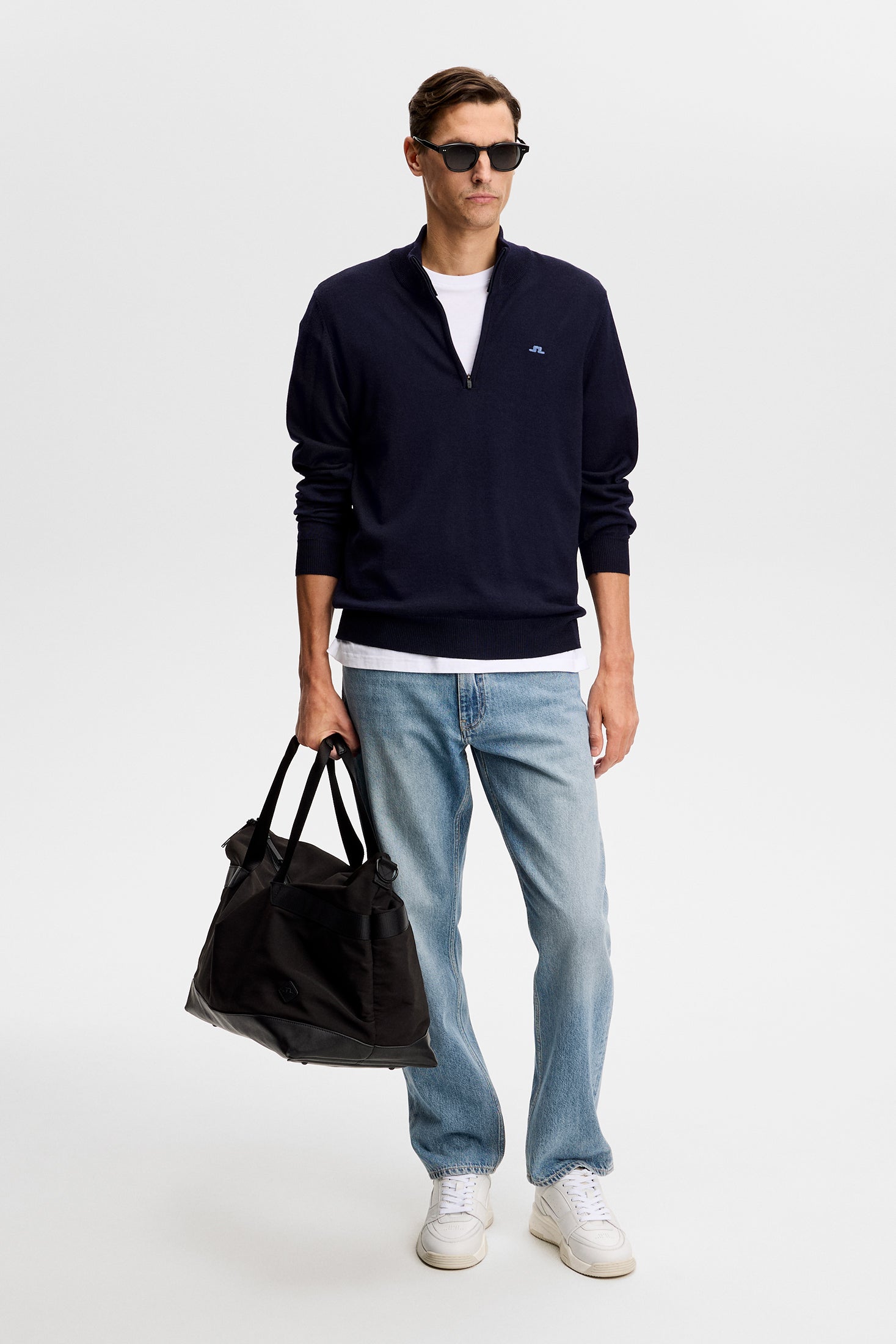 Kiyan Quarter Zip Sweater Jl Navy