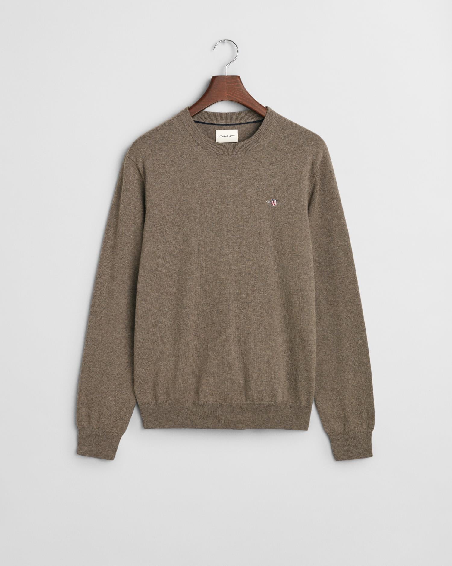 Ctn/wo C-Neck Dark Hazelnut Melange