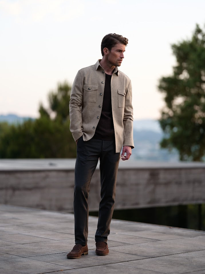 Leon Shirt Jacket Beige
