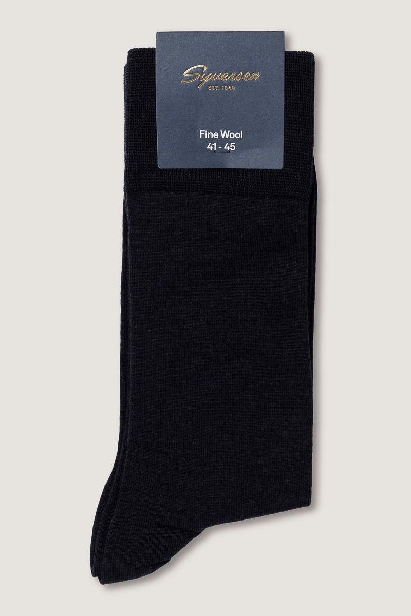 Fine Wool Crew Sock Black