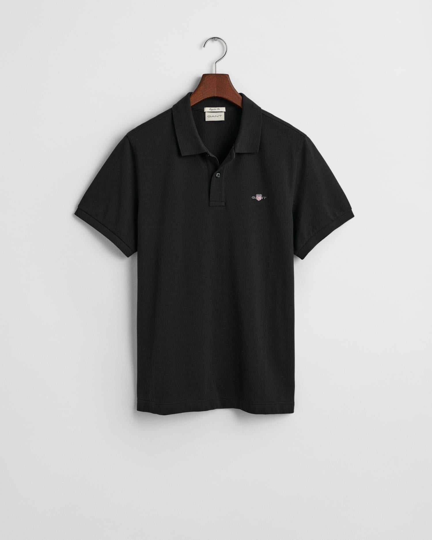 Reg Shield Ss Pique Polo Black