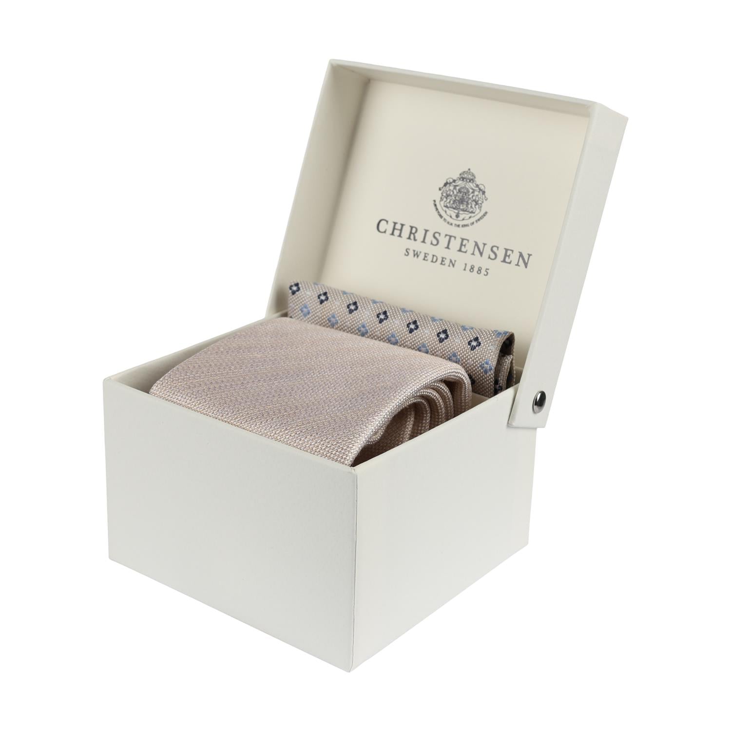 Tie & pocket square box set Sand