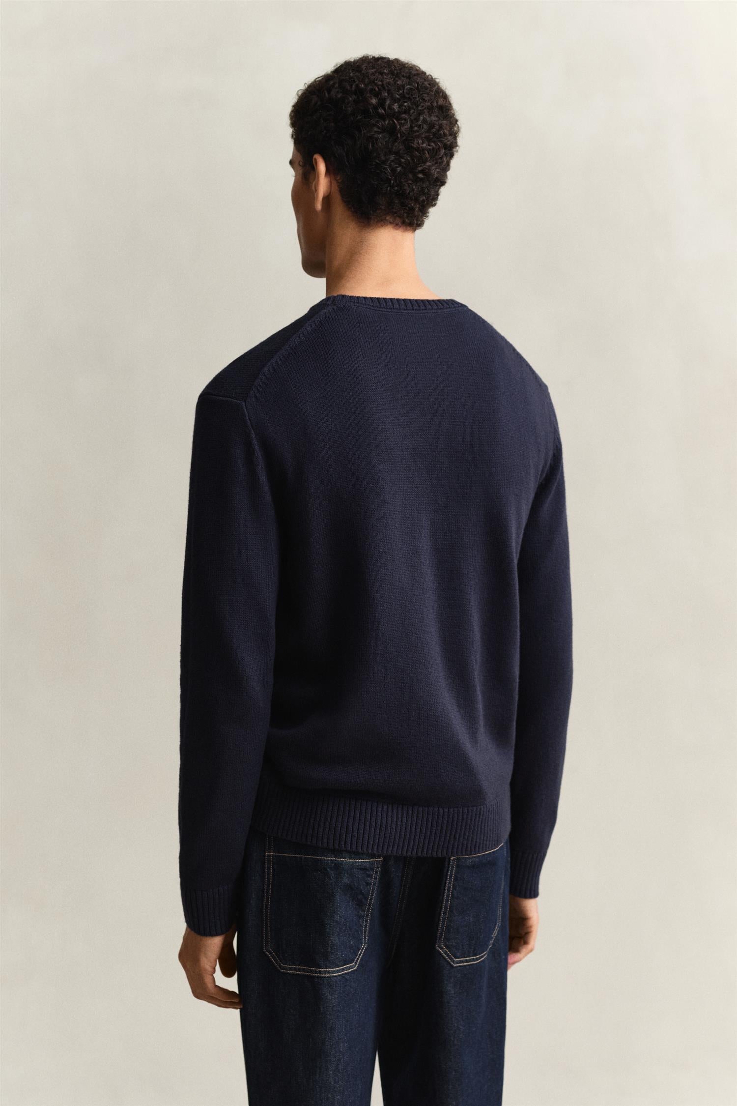 Cotton Blend C-Neck Evening Blue