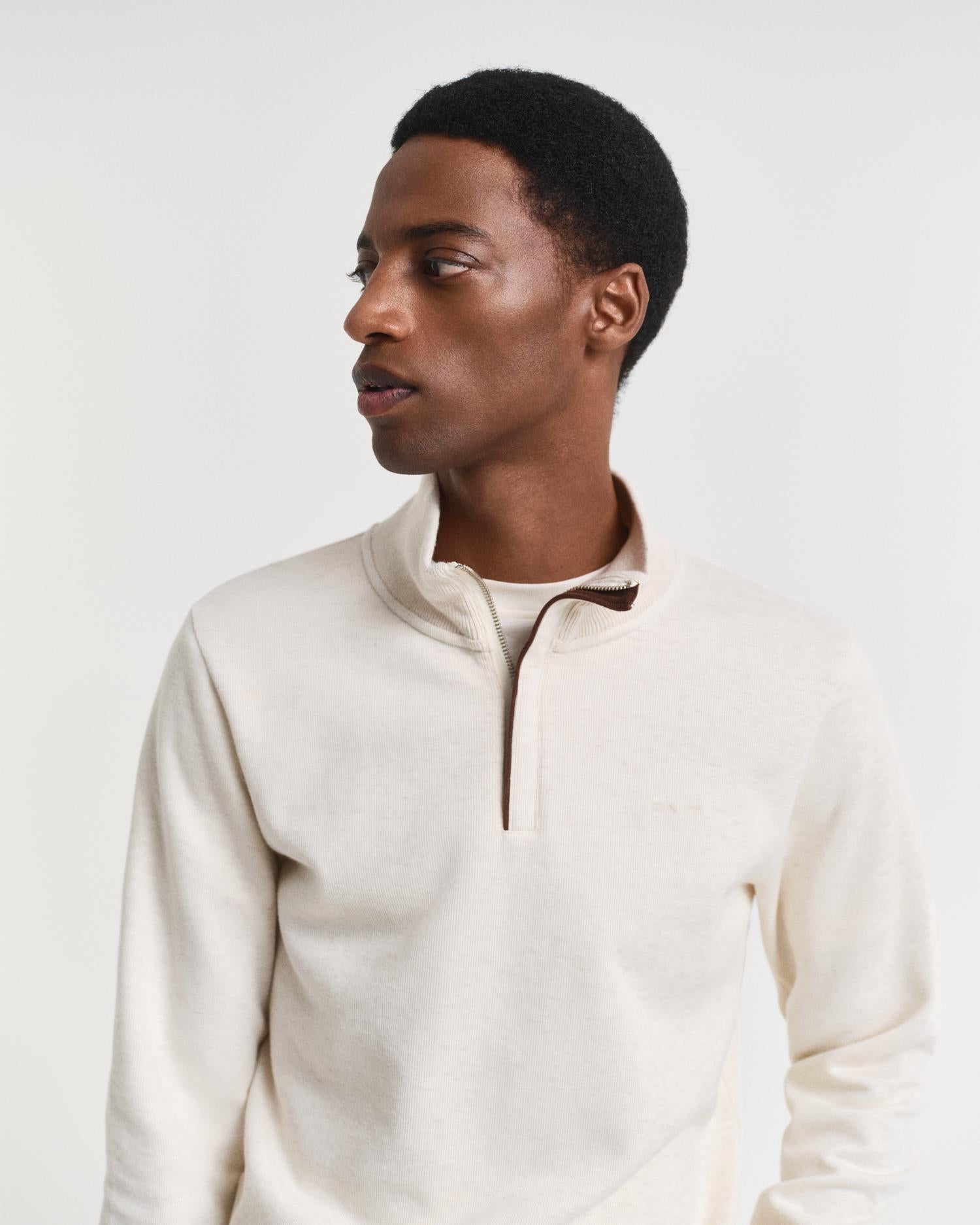 Sacker Rib Half Zip Cream