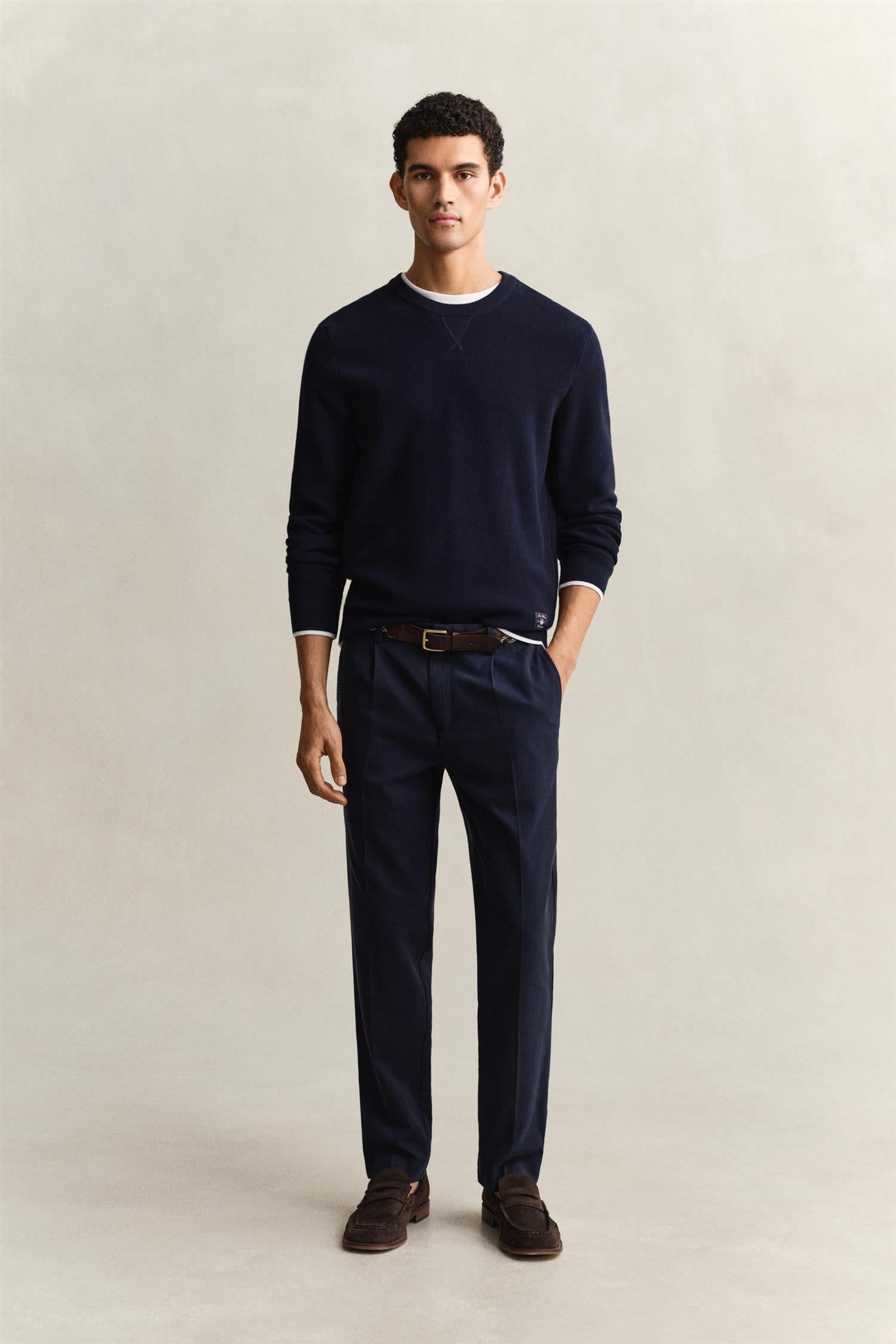 Slim Smart Cot/lyocell Pants Evening Blue