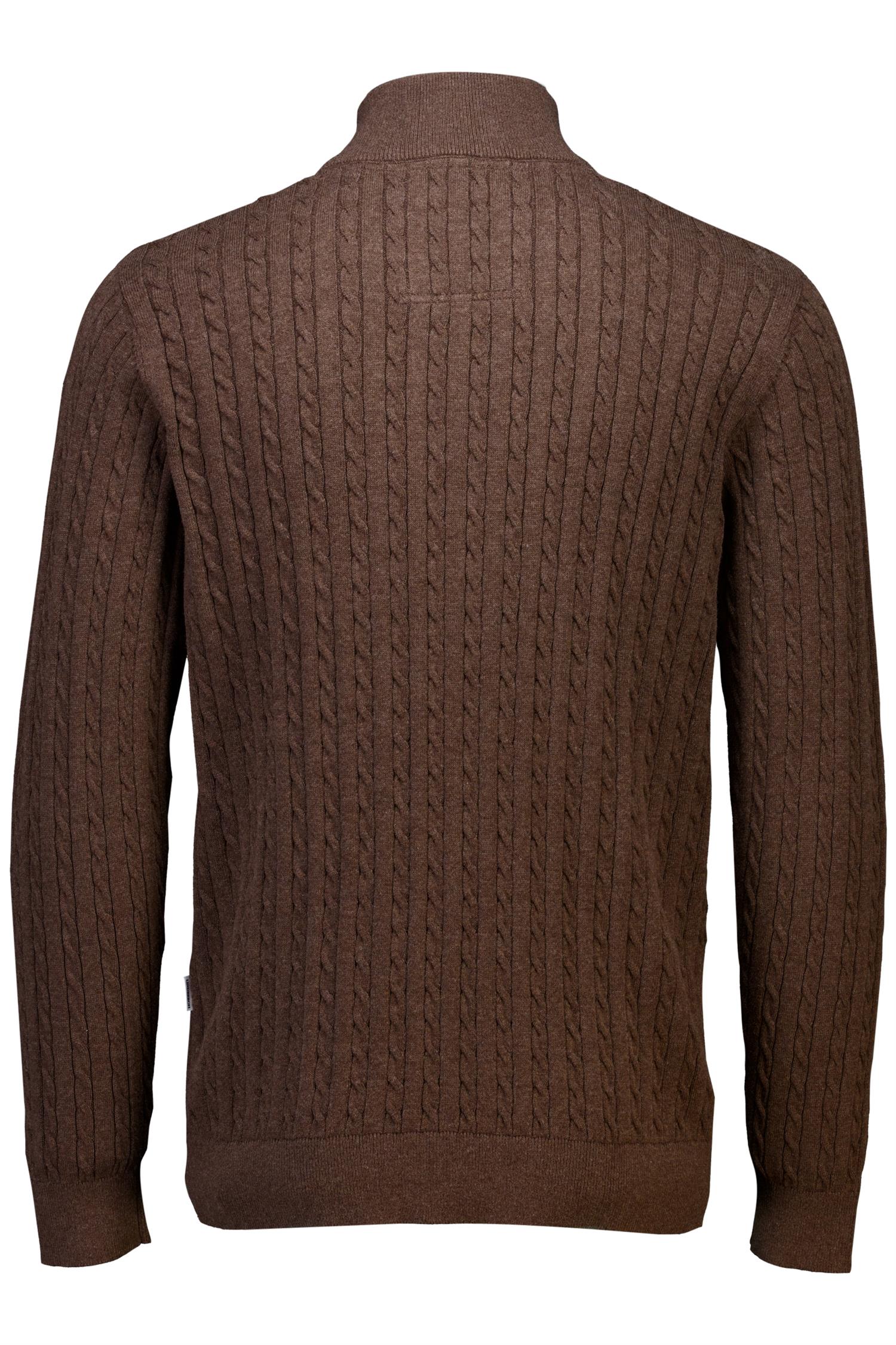 1/2 zip cable knit Mid Brown Mel
