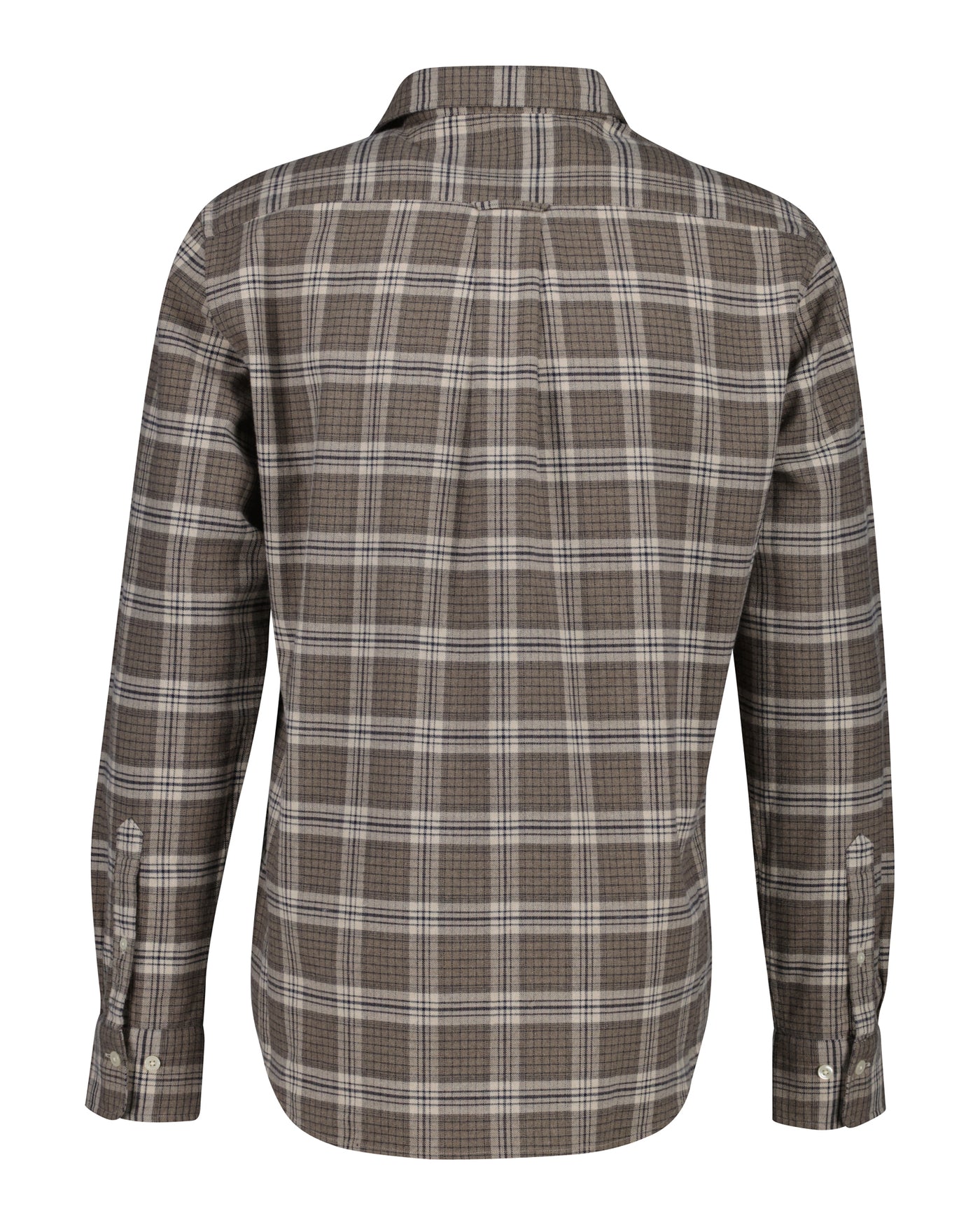 Reg Flannel Melange Check Shirt Dark Hazelnut Melange