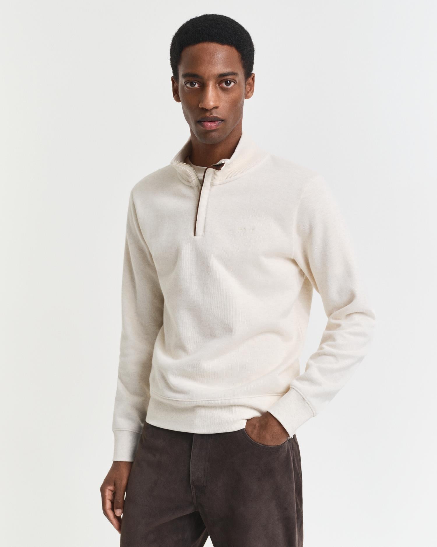 Sacker Rib Half Zip Cream