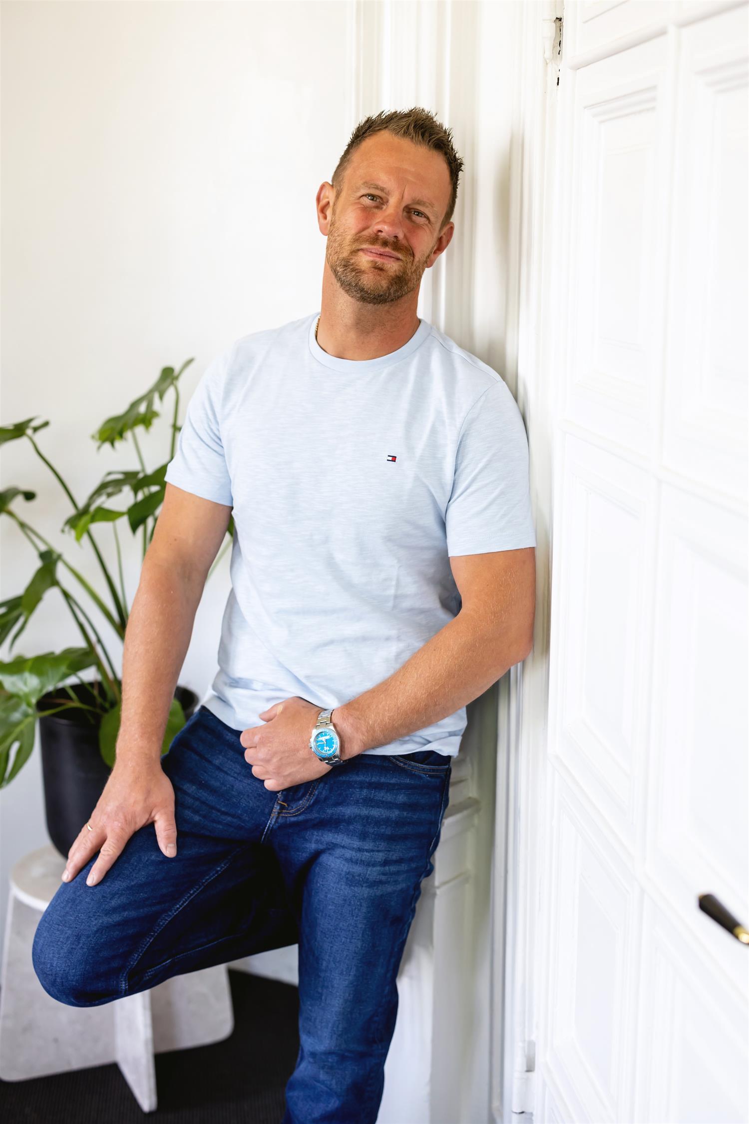 STRETCH SLIM FIT TEE Breezy Blue