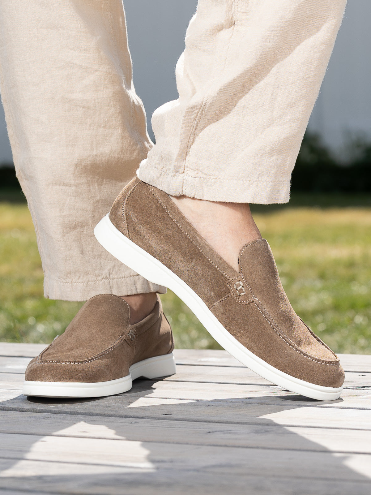 Sport loafer suede taupe