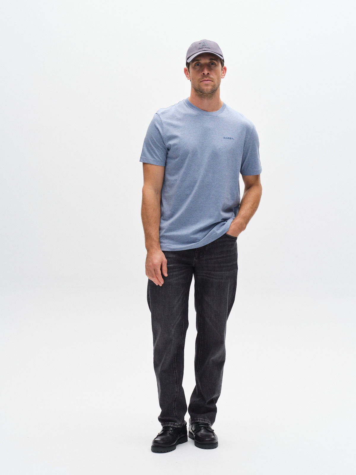 Gabdune Melange New Sst-Shirt Blue Melange