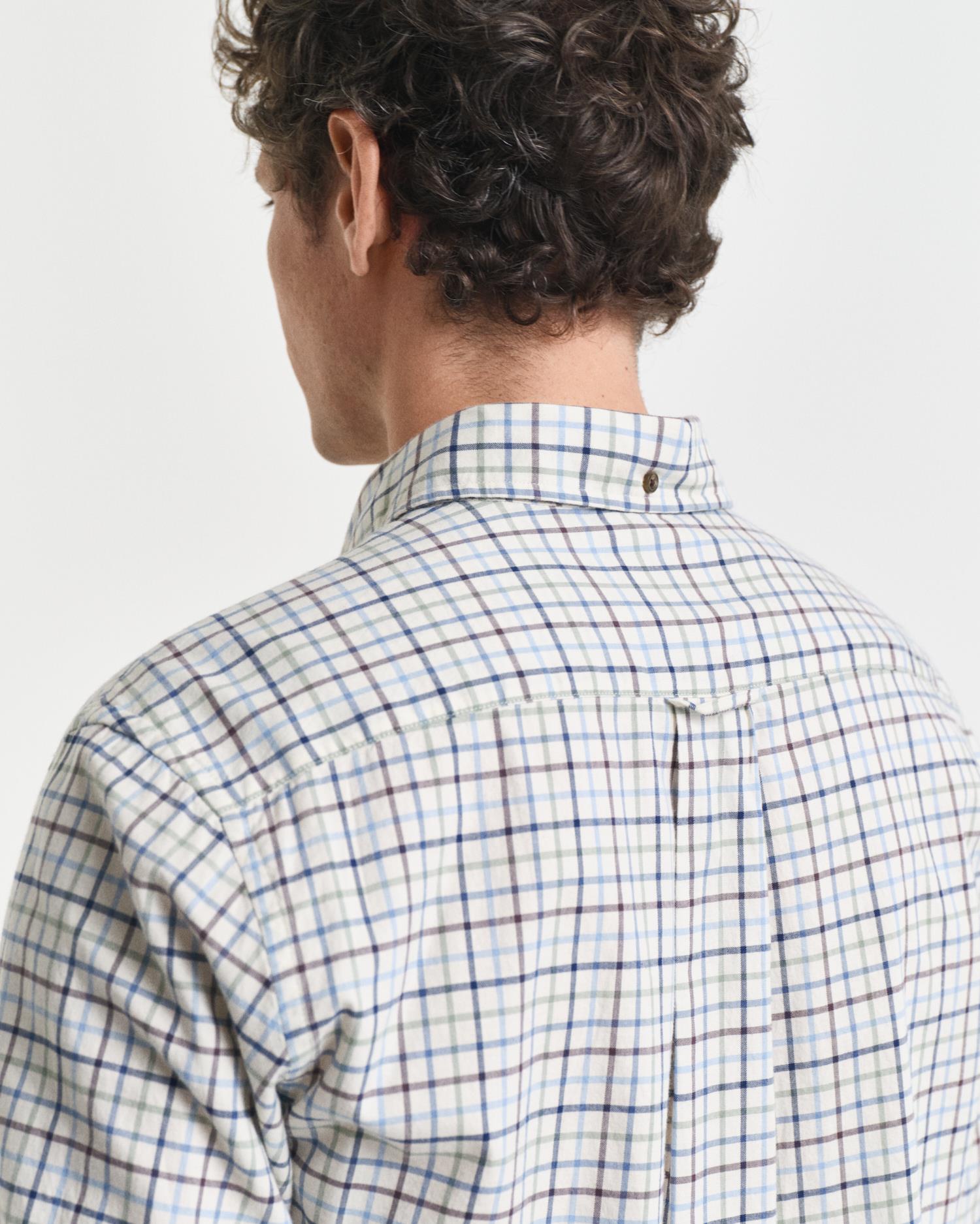 Reg Twill Check Shirt Clear Sky