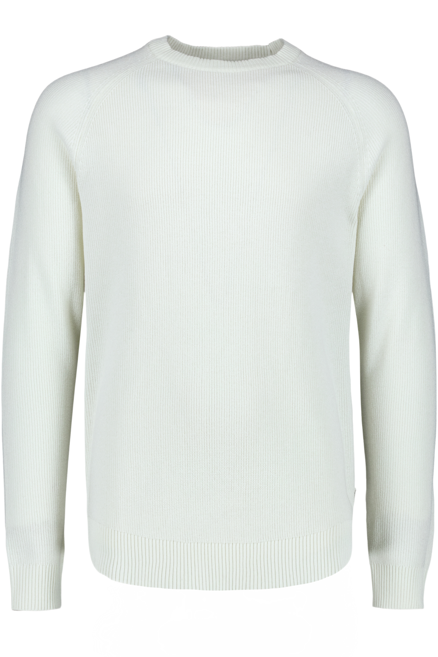 Ribbed L/s O-Neck Knit Off White