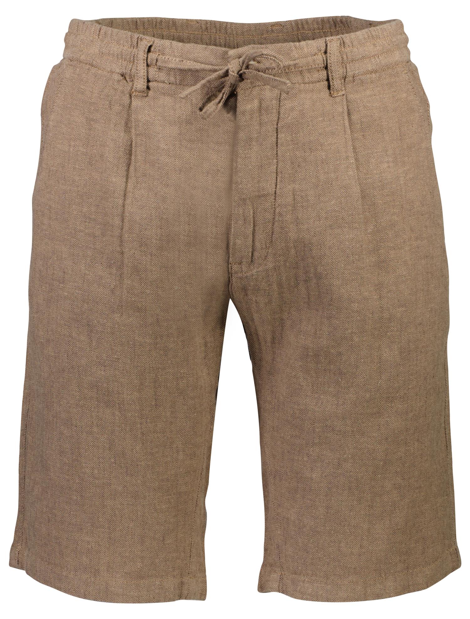 Linen blend herringbone short Dk Stone