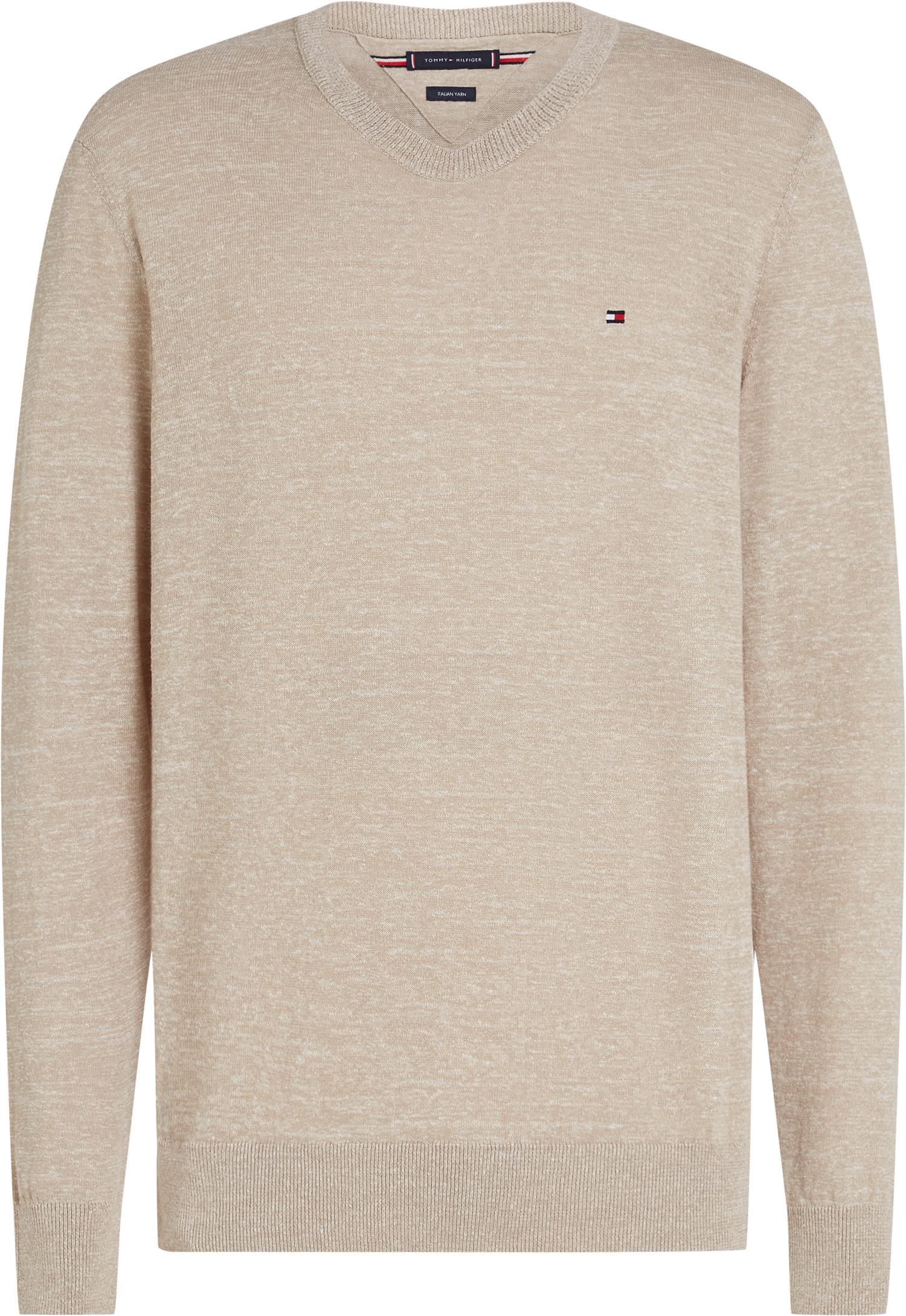 COTTON LINEN CREW NECK Sandalwood / Ivory Petal Mouline