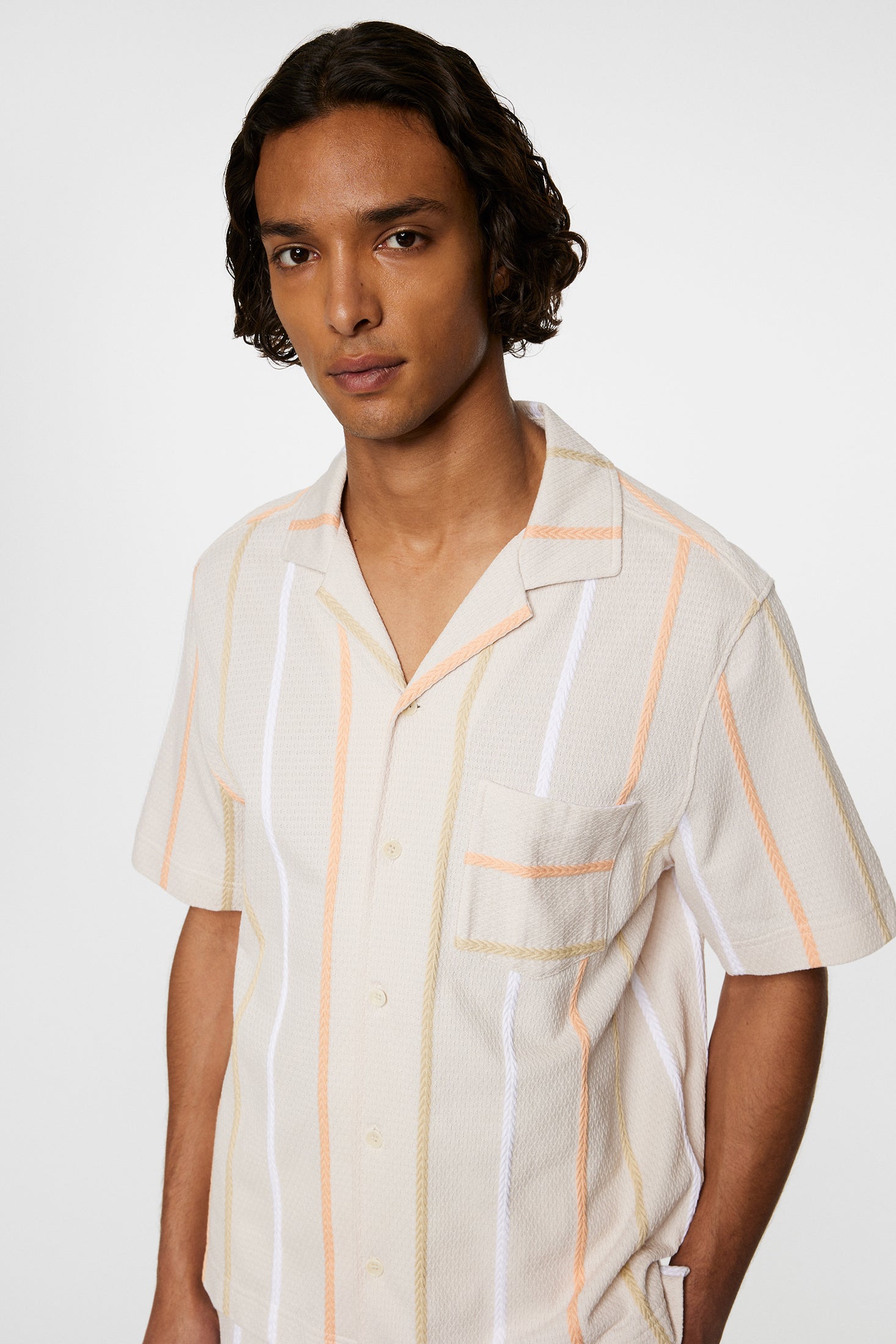 Theron Stripe Resort Shirt Moonbeam