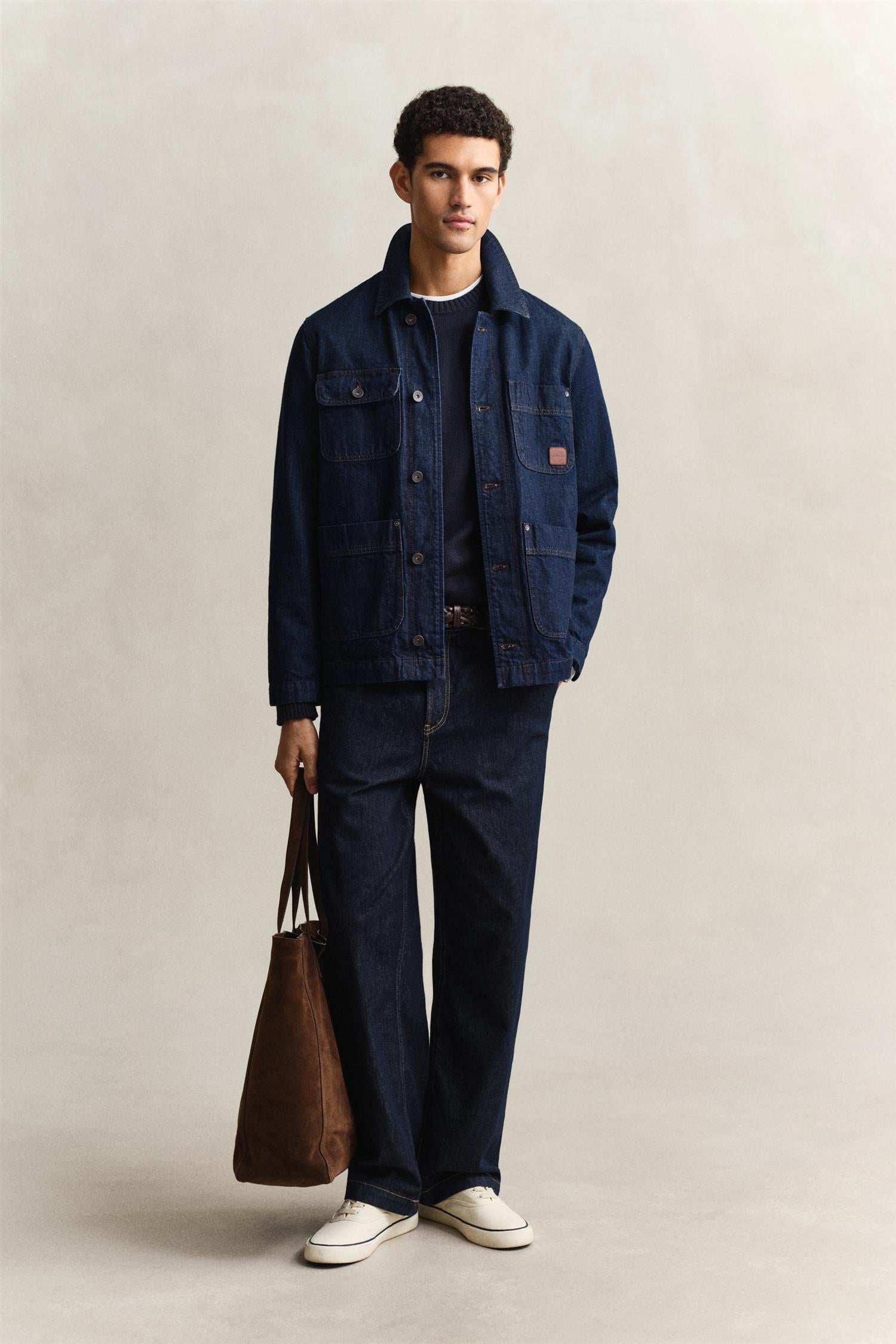 Cotton Blend C-Neck Evening Blue