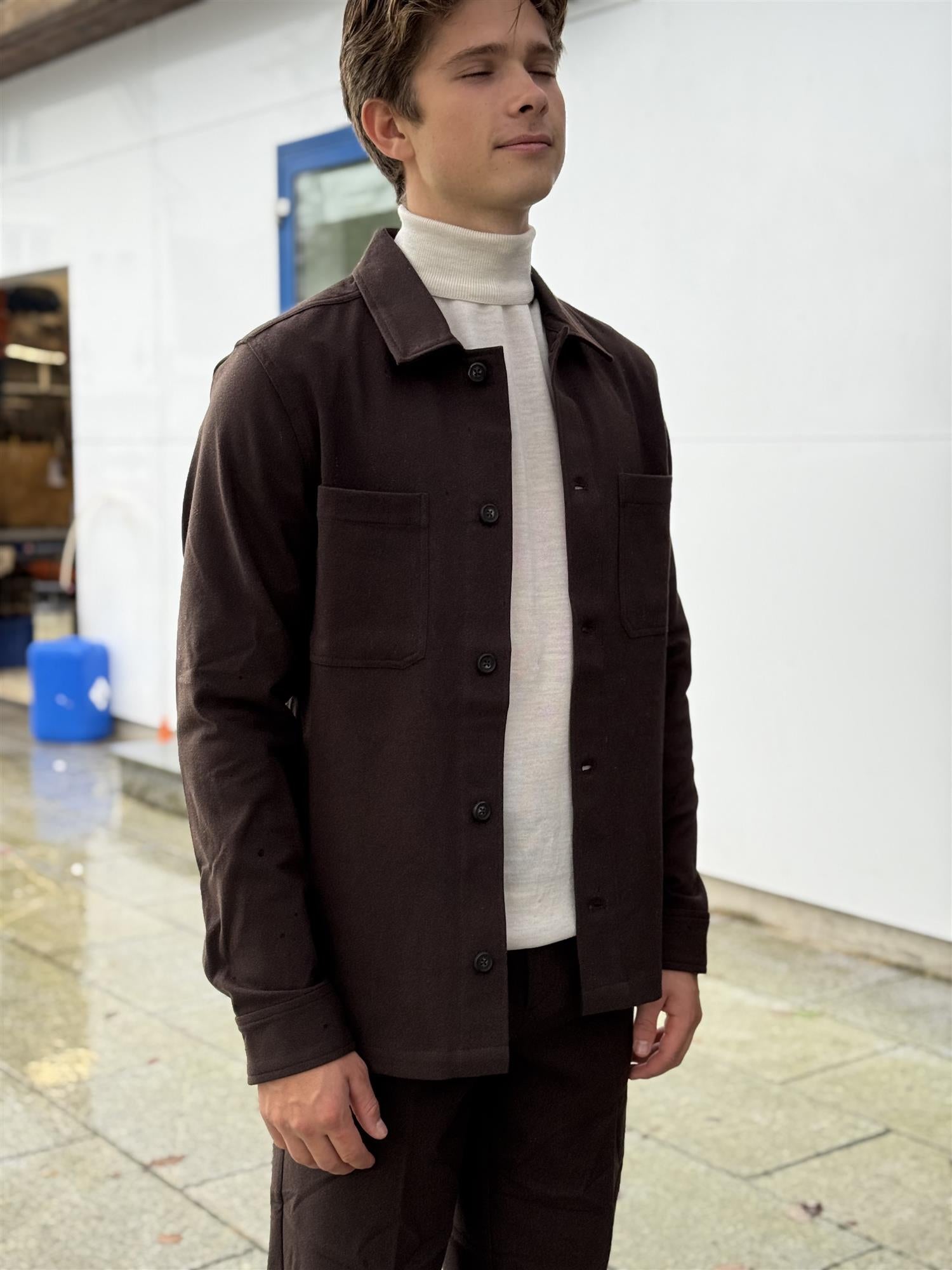 Superflex brushed mel overshir Brown Mel