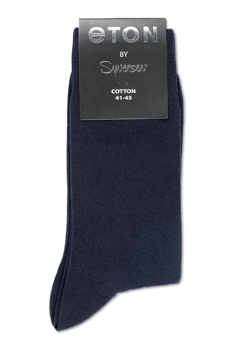 Eton Cotton/Lycra Plain Dark Blue