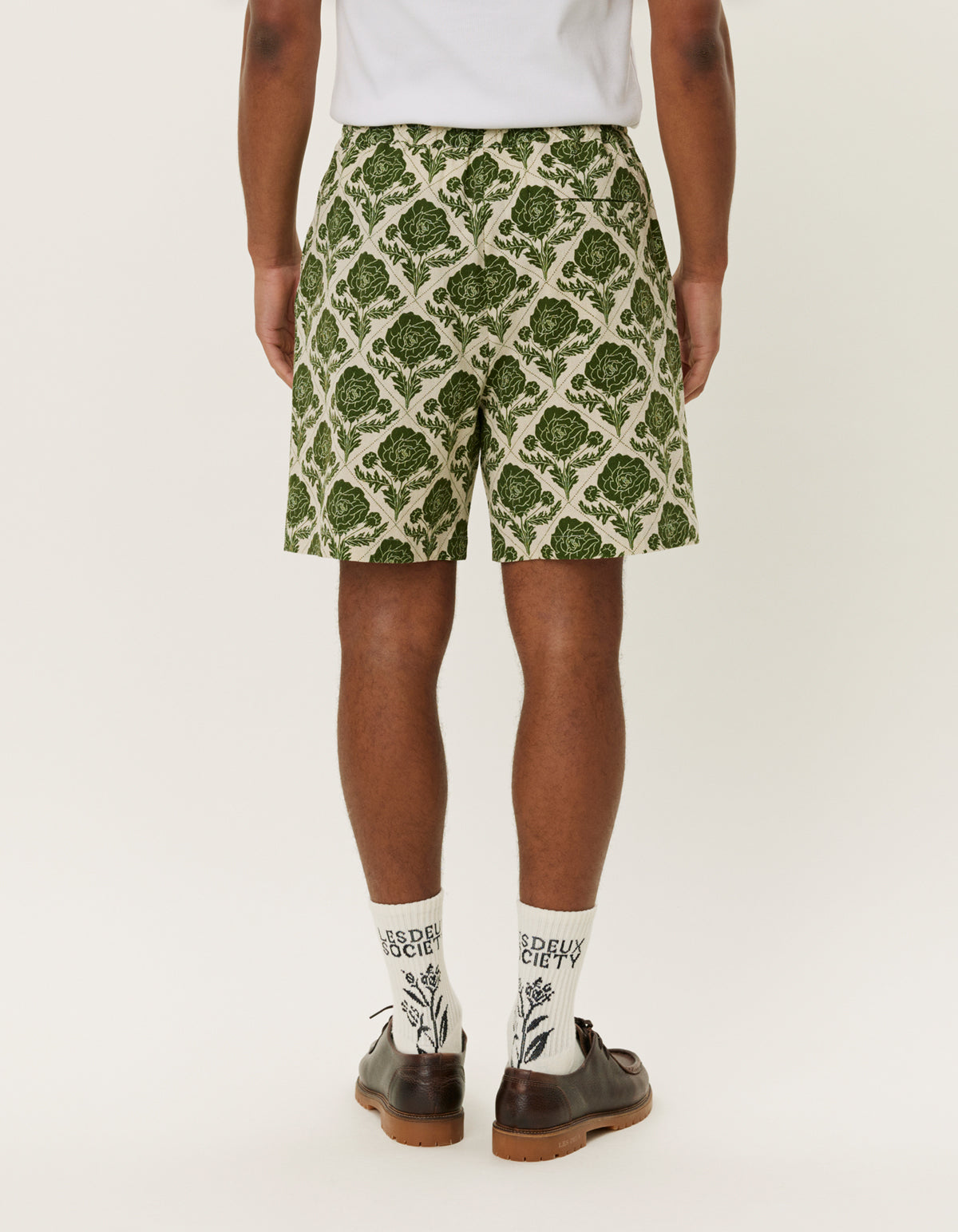 Lesley Flower Tile AOP Shorts Vintage Green/Ivory