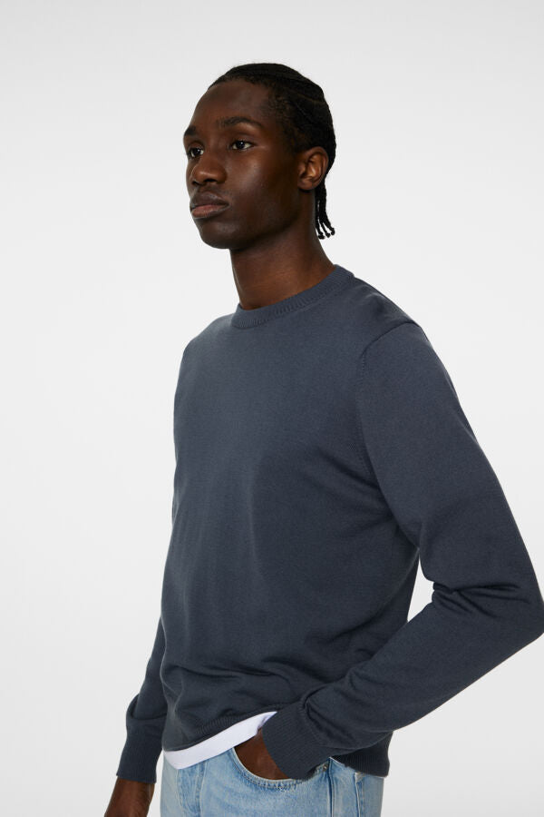 Keane Cotton Wool Crew Neck Ombre Blue