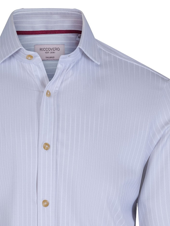 Leo tailor Grey White Stripes