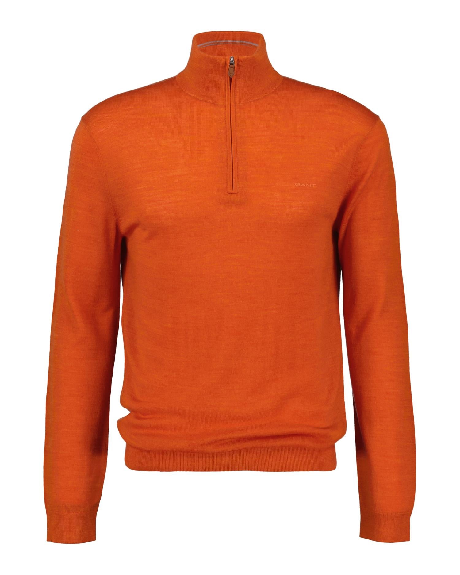 EXTRAFINE MERINO WOOL HALF ZIP Orange