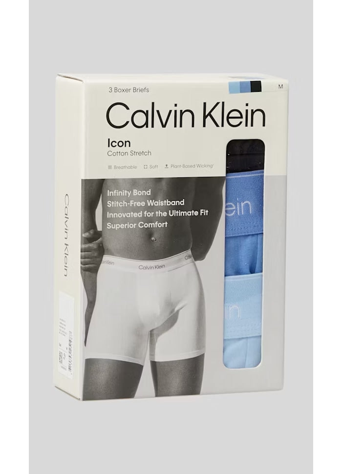 BOXER BRIEF 3PK Black, Glacier, Blue Bell W/ Dtm Wb