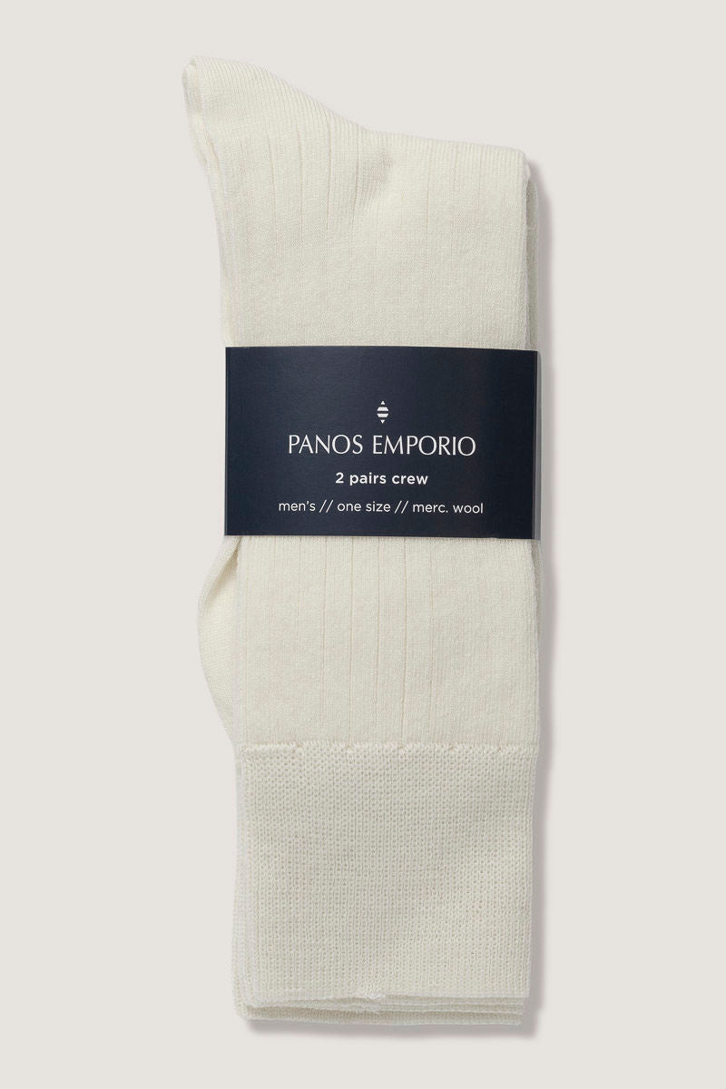 2pk Calle Premium Mercerized Wool Rib Offwhite