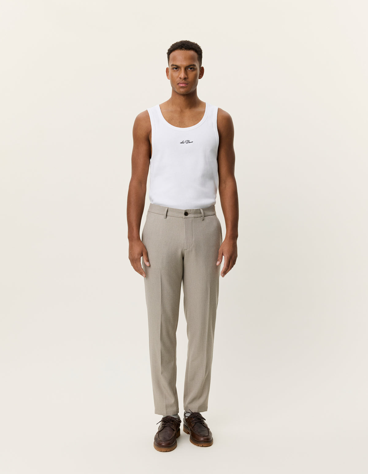 Como Reg Solid Pants Laurel Oak Sand