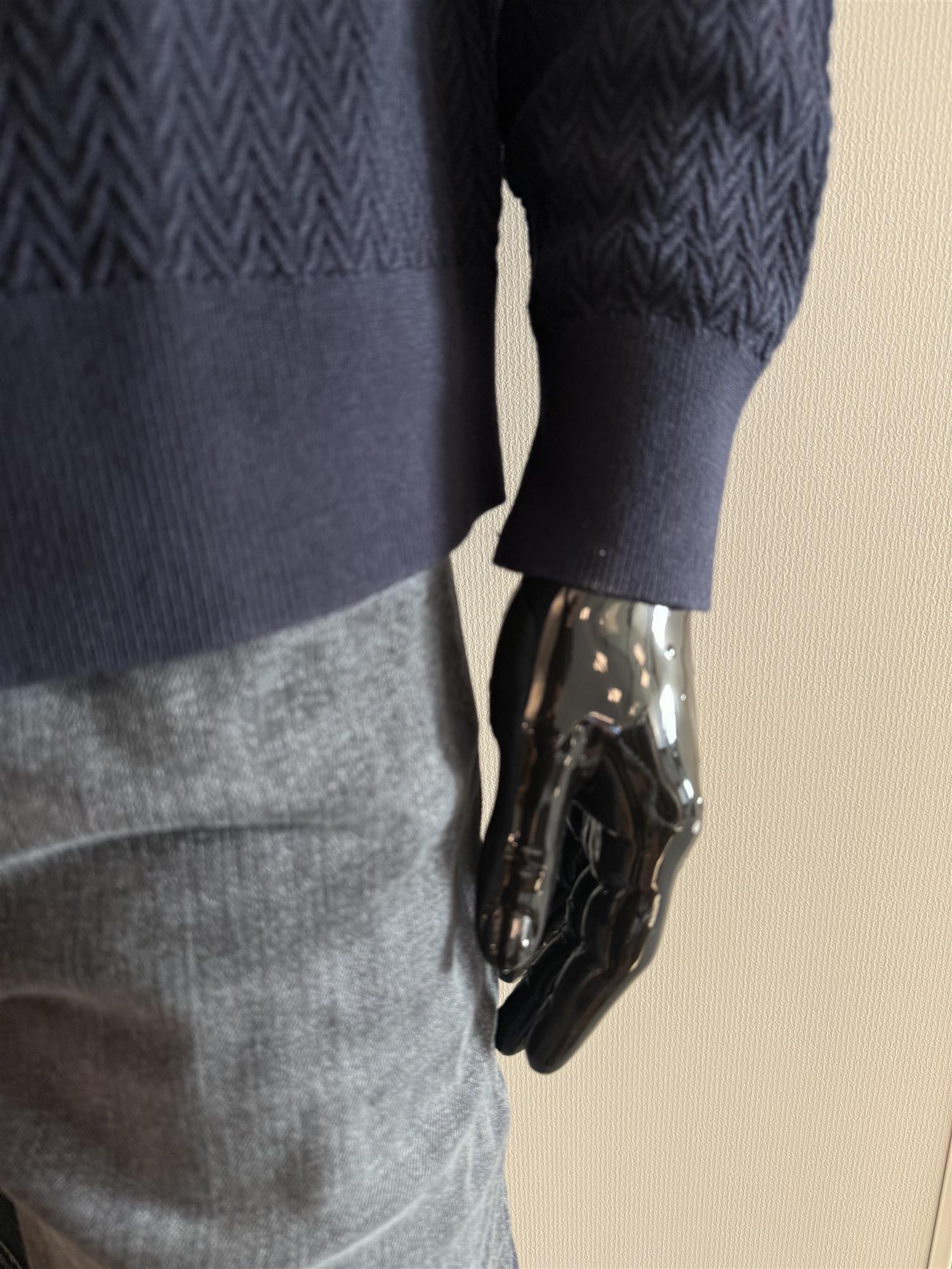 Herringbone structure zip thru Marine