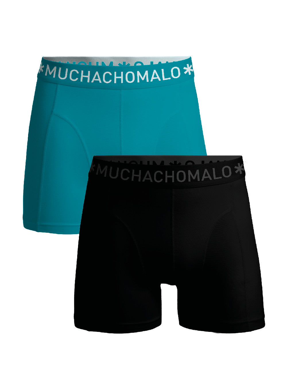 1010 Solid Boxer 2pk 679 Black/Turquoise