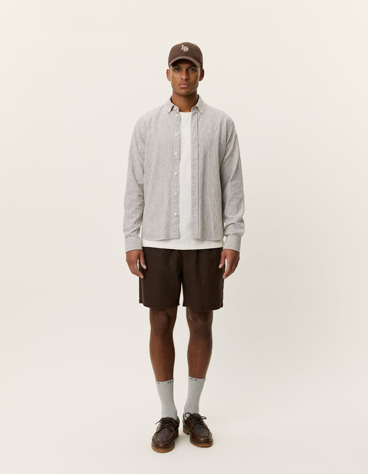 Kontrad stripe Cotton linen shirt Teak